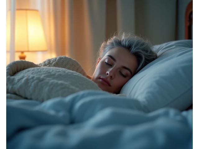 Hombre durmiendo profundamente en una cama cómoda